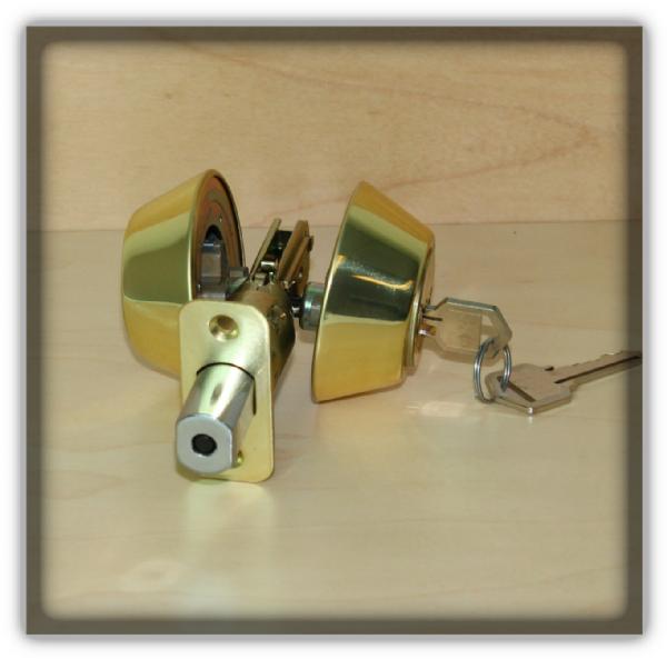 Double Cylinder Bright Brass Deadbolt - 2way Latch