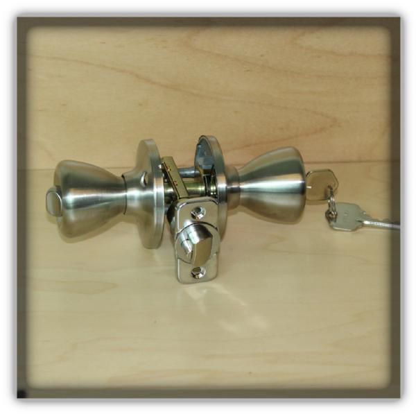 Entry Knob Lockset Grade 3 Stainless Steel Finish