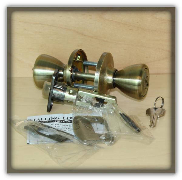 Entry Knob Lockset Grade 3 Antique Brass Finish #2