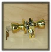 Entry Knob Lockset Grade 3 Bright Brass Finish