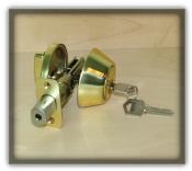 Single Cylinder Bright Brass Deadbolt - 2way Latch